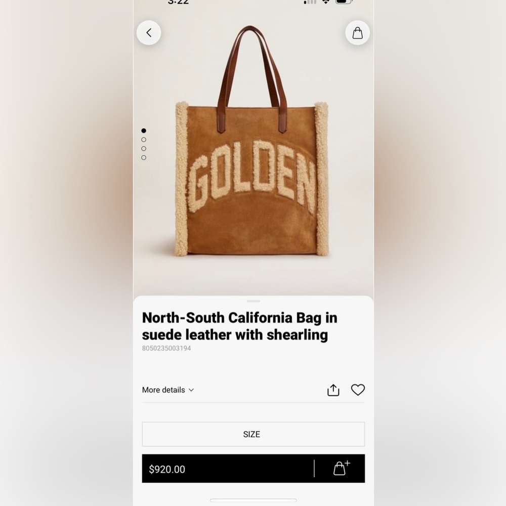 Authentic Golden Goose bag with dust cover and tags.